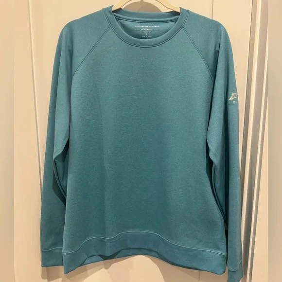 Holderness Bourne The Ellis Pullover Crewneck Sweater L Tailored Fit teal blue - Picture 1 of 6